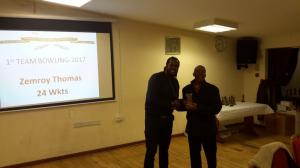 BWIPCC awards - Zemroy Thomas bowling